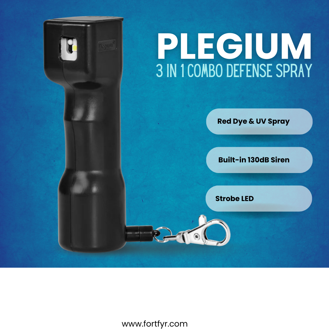 Image of a black Plegium Combo defence spray